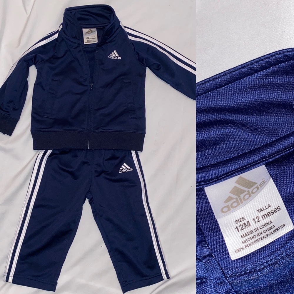 Adidas 2 piece Navy Jogging Suit Sz: 12 months